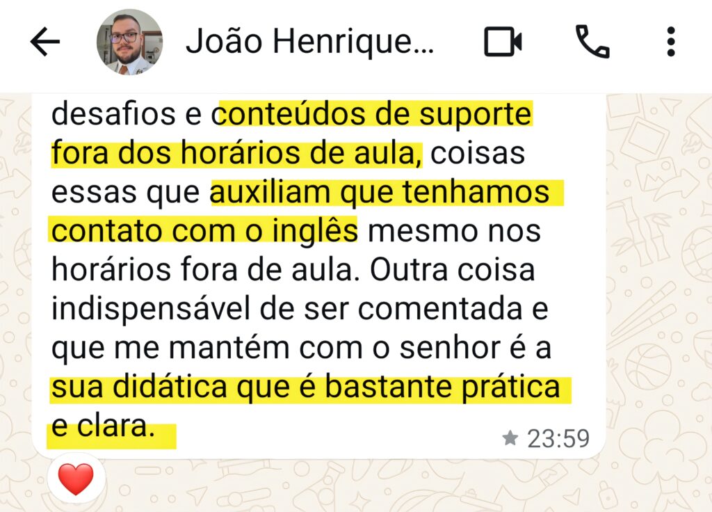 João Henrique, aluno acadêmico destravando a conversação.